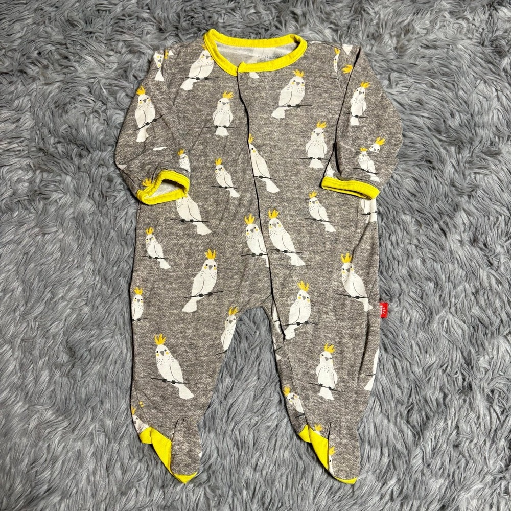 Magnetic Me Whoo Hoo Cockatoo Modal Bamboo Magnetic Footie Baby Newborn